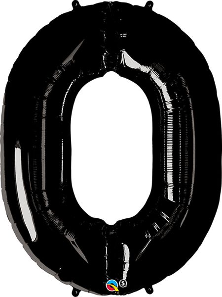 34inch Foil Balloon Number 0 Onyx Black