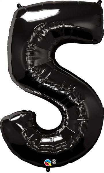 34inch Foil Balloon Number 5 Onyx Black