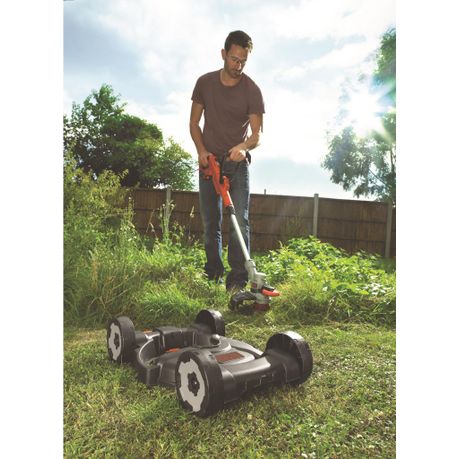 BLACK DECKER 18V Cordless 28cm 3 IN 1 Strimmer Grass Trimmer