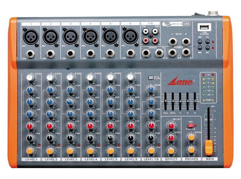Lane GX8 - 8 Channel Professional Passive Mixing Console