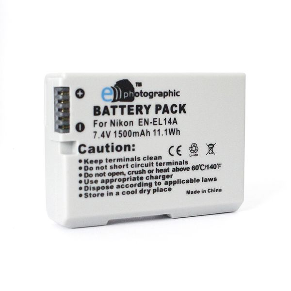E-Photographic 1500 mAh Lithium Battery for Nikon EN-EL14a