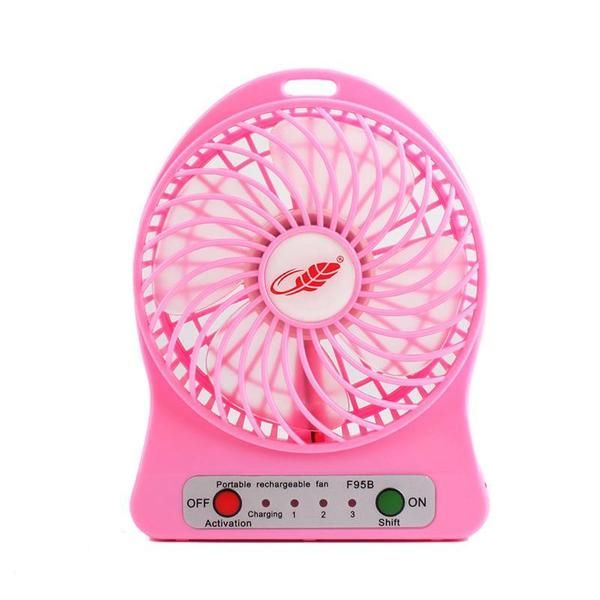 Rechargeable 1200mah Mini Fan - Pink