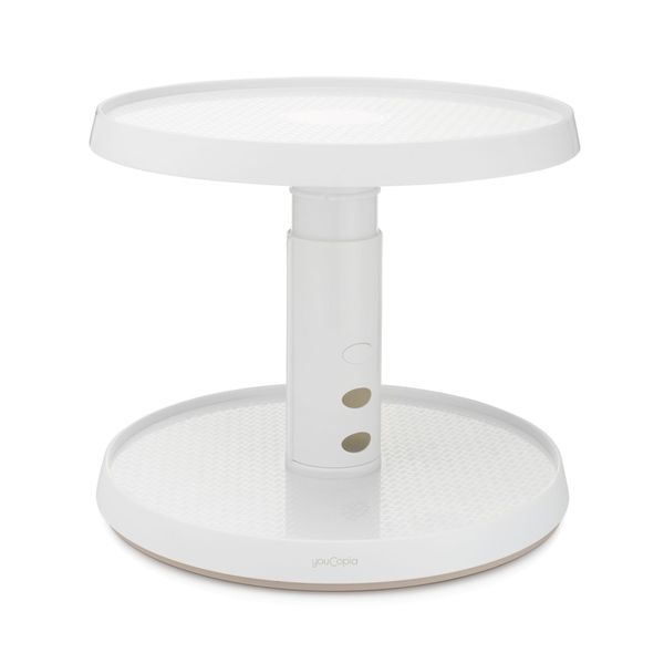 YouCopia Crazy Susan 2-Tier Turntable - White