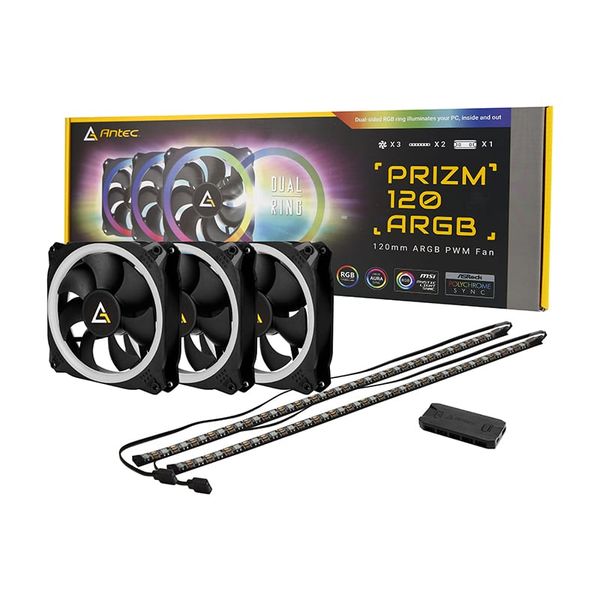 Antec PRIZM 3xARGB LED Fans|2xLED Strip|1xController