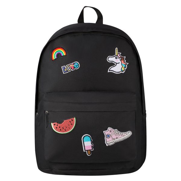 Playground Badges Girls Backpack - Black