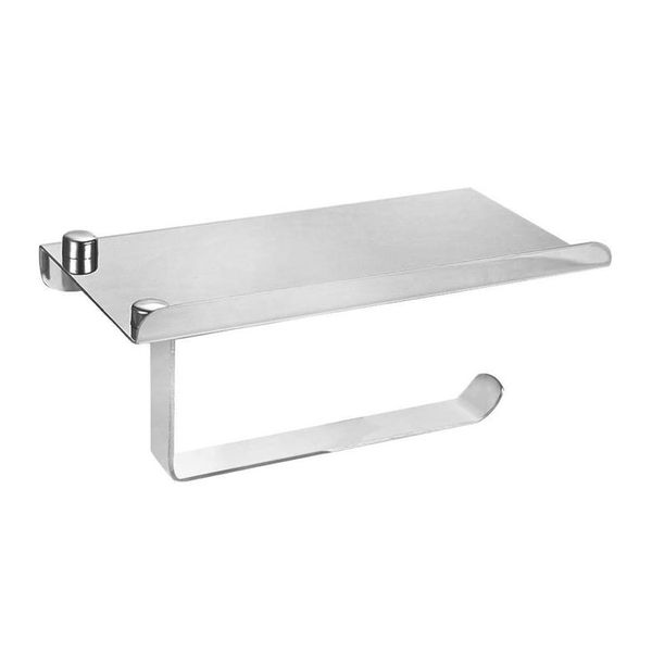Toilet Roll Holder with Mini Shelf - Stainless Steel