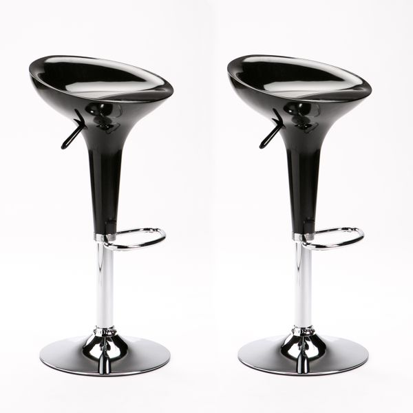 Set of 2 Stylish Black Bar Stool