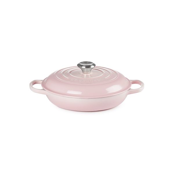Le Creuset Signature Shallow Cast Iron Casserole - 30cm - Shell Pink