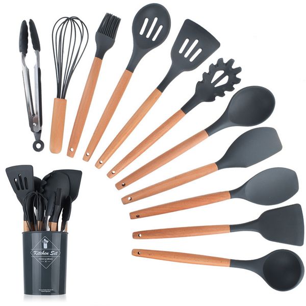 High Quality Kitchen Utensil Set Black - 11 Piece