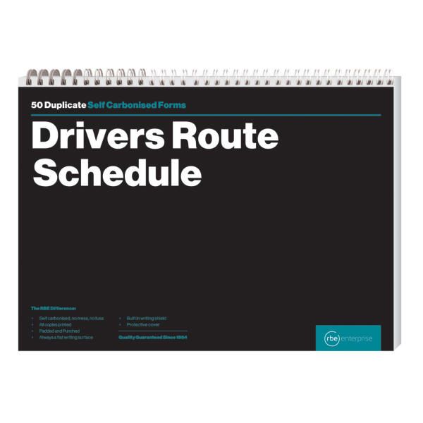 RBE Drivers Route Schedule A4 Book - 3 Piece