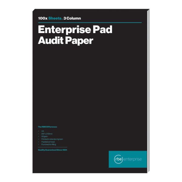 Rbe Audit Pads 3 Column A4 3'S image