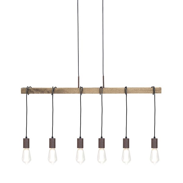 6 light wood chandelier