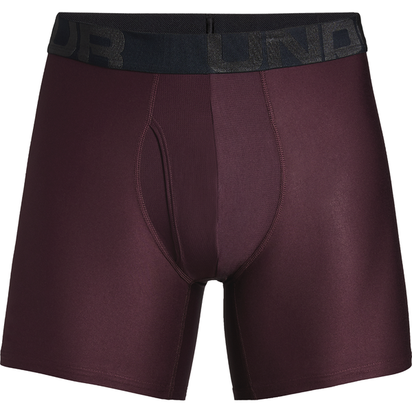 Under Armour Men's Tech 6-Inch 2 Pack Training Boxerjocks - Maroon