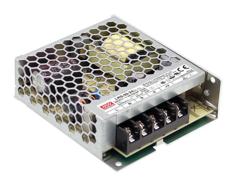 Mean Well (LRS-50-24) AC/DC Enclosed Power Supply (PSU), 52.8W, 24V, 2.2A