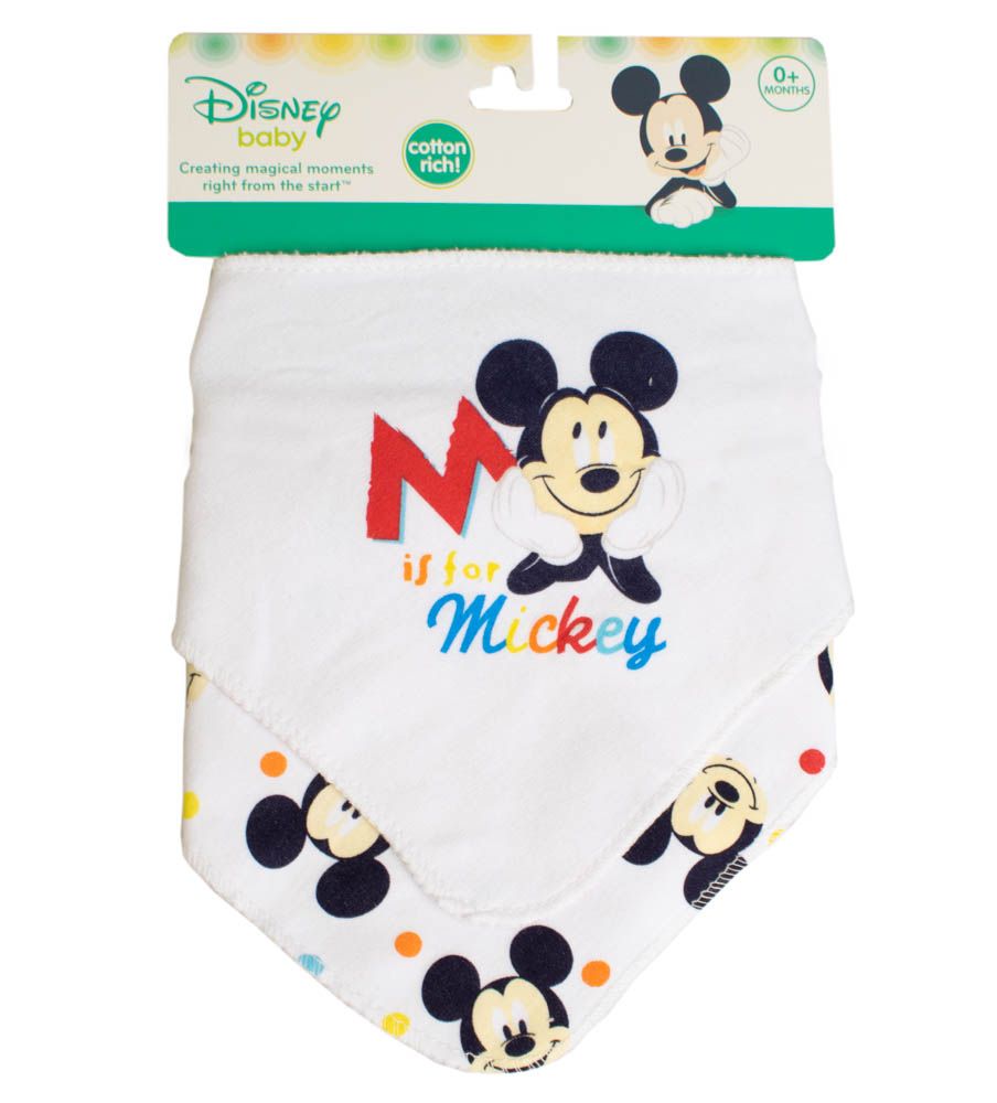 Mickey Mouse 'M' Bandana Bibs Set of 2 Buy Online in South Africa