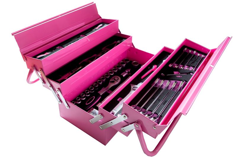 Kennedy Kengirl Pink and Black Metal Toolbox Toolkit 77pce
