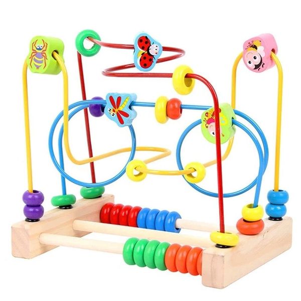 Wooden Educational Animal Wire Beads Maze Abacus Puzzle Toy