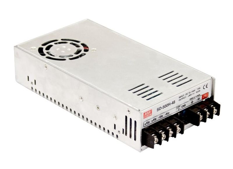 Mean Well, DC/DC Converter, ITE, 1 Output, 480 W, 12 V, 40 A, SD-500L-12