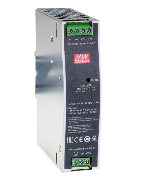 Mean Well, DC/DC Converter, Railway, 1 Output, 120 W, 24 V, DDR-120C-24