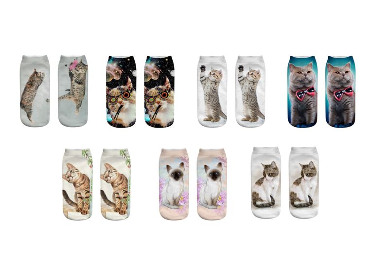 Olive Tree - Ladies' 3D Print Cat Socks