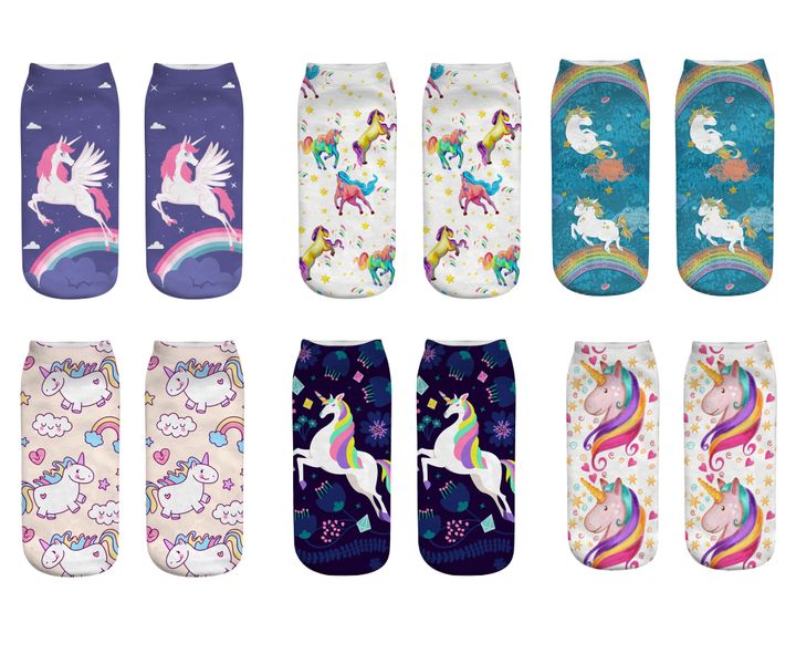 Olive Tree - Ladies' 3D Print Unicorn Socks 01