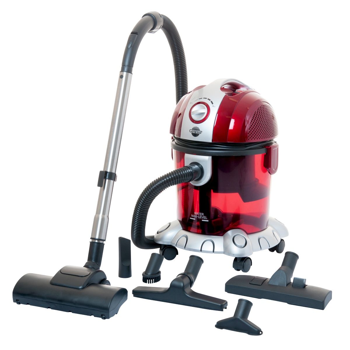 GENESIS - 1600W Hydrovac Plus Water Filtration Vacuum Cleaner - Red ...