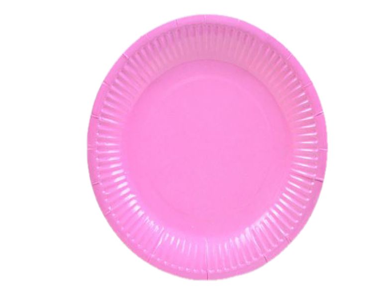 G4A - Round Paper Plate - Pink - Set of 20