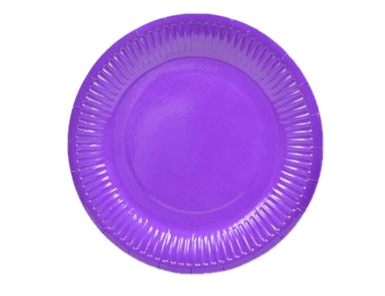 G4A - Round Paper Plate - Purple - Set of 20