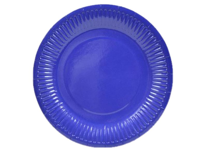 G4A - Round Paper Plate - Blue - Set of 40