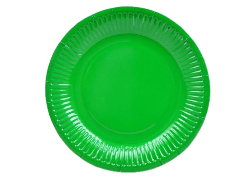 G4A - Round Paper Plate - Green - Set of 40