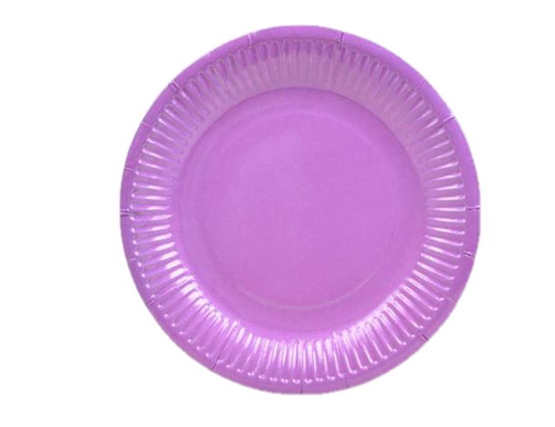 G4A - Round Paper Plate - Purple - Set of 40