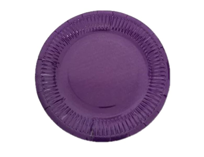 G4A - Round Paper Plate - Purple - Set of 40