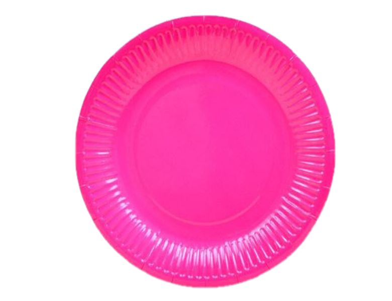 G4A - Round Paper Plate - Pink - Set of 60