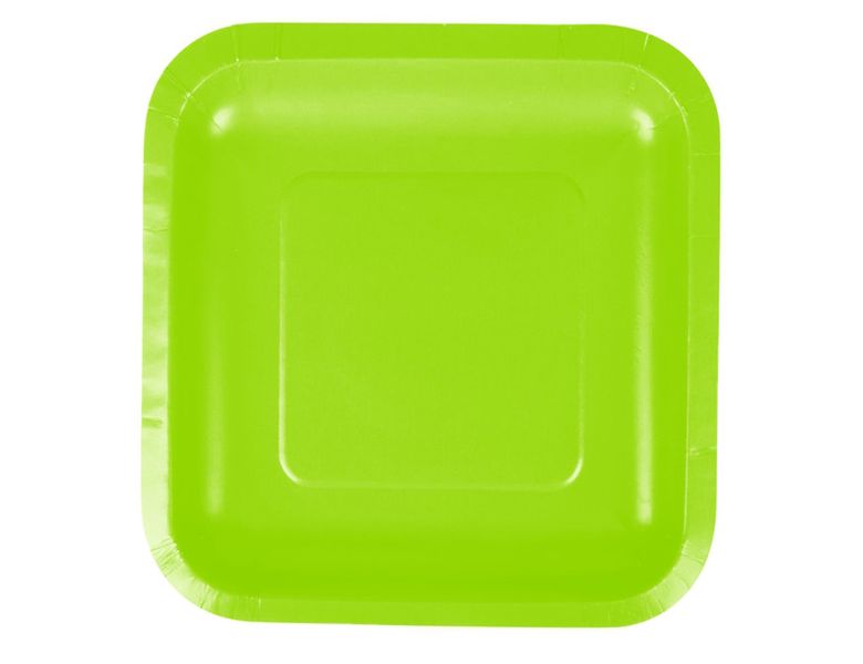 G4A - Square Paper Plate - Green - Set of 60