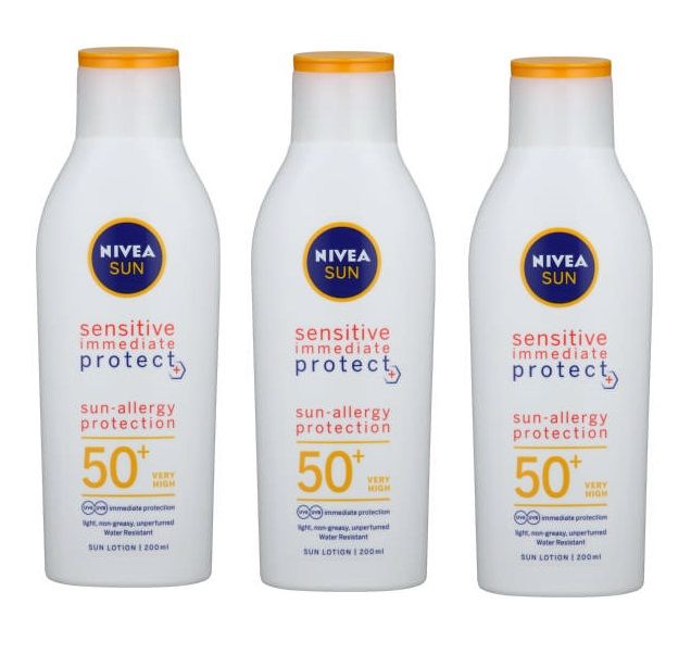 Nivea Sun Sun Spf50 Sensitive Immediate Protect Lotion 3 X 200ml Shop Today Get It 9046