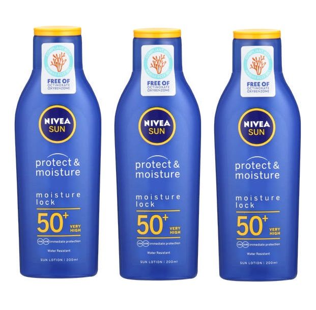 NIVEA Sun Sun Screen / Sun SPF50 Protect & Moisture Lotion (3 x 200ml