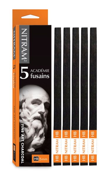 Nitram Académie Charcoal Medium HB - 5 Sticks