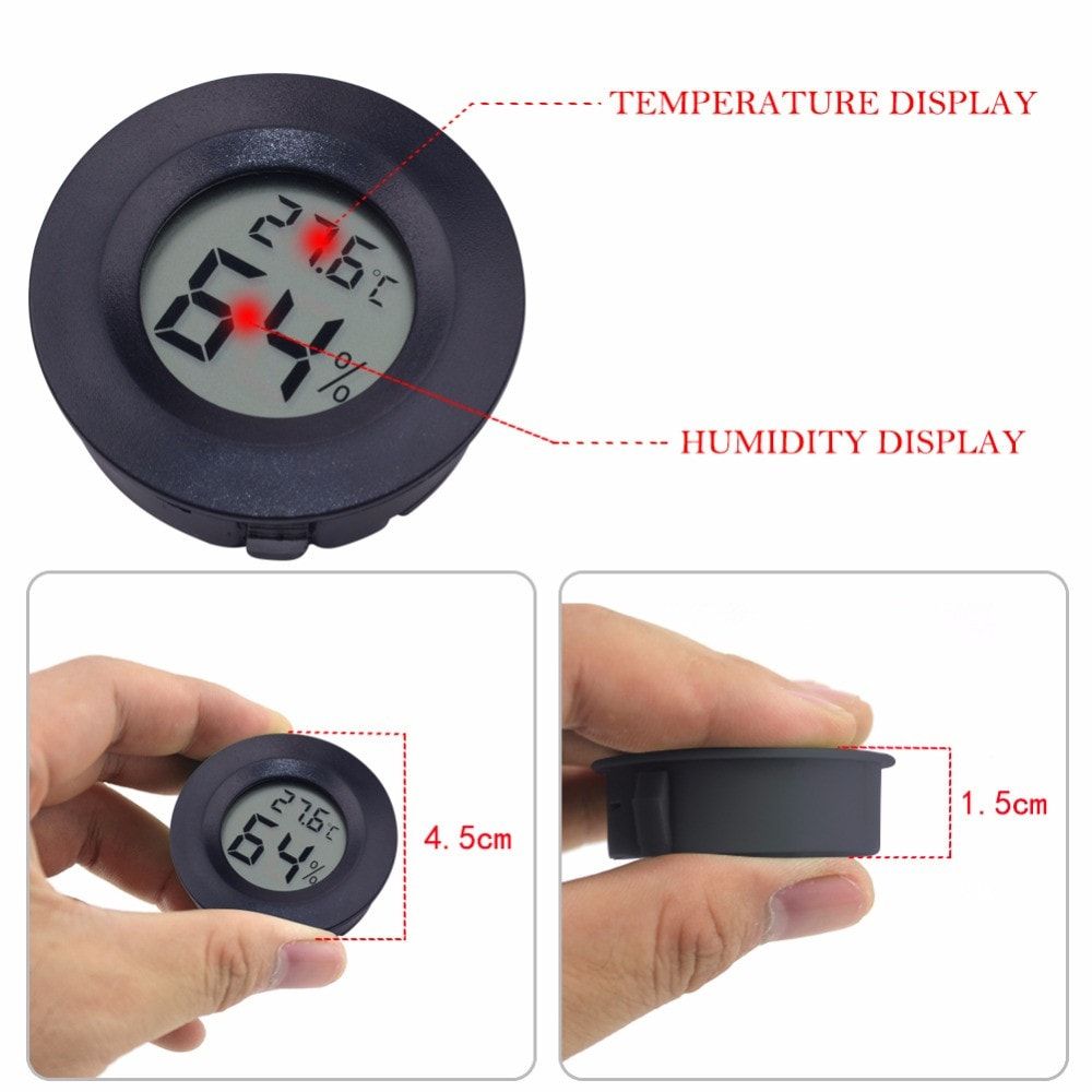 Mihuis SR Digital LCD Thermometer Hygrometer Electronic Temperature Meter -  Black, Shop Today. Get it Tomorrow!