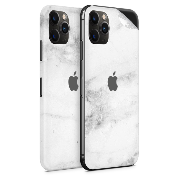 White Marble Vinyl Skin for iPhone 11 Pro Max - Two Pack