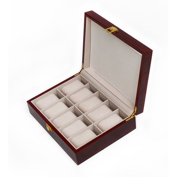 Watch Case Storage box 10 Grid Wooden