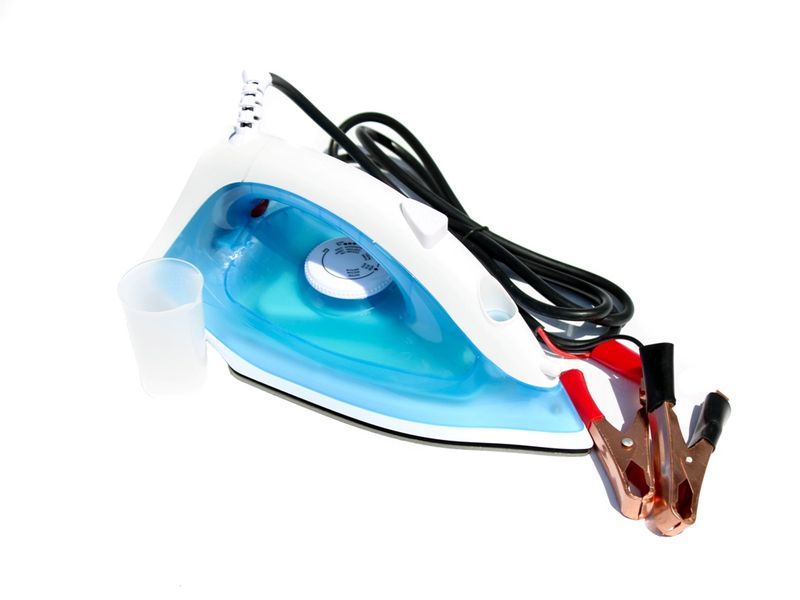 Dry Iron 12 Volt with Battery Clamps
