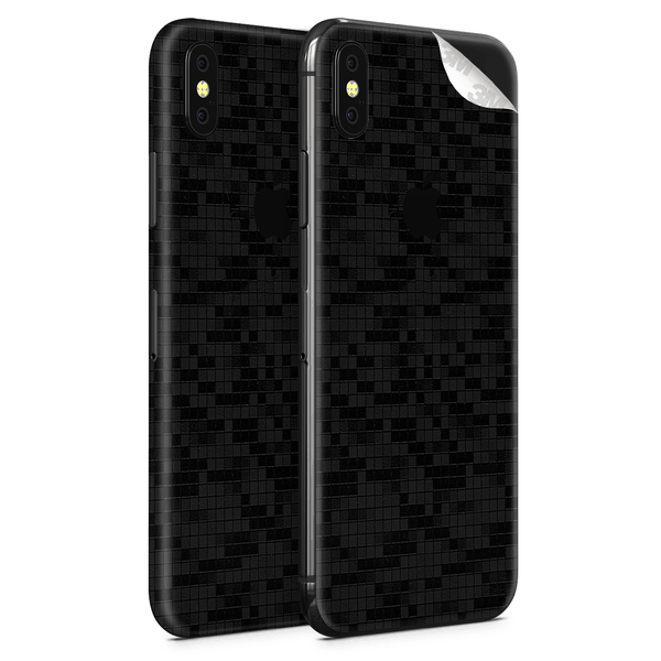 Black Glitch Vinyl Skin for iPhone XS - Two Pack