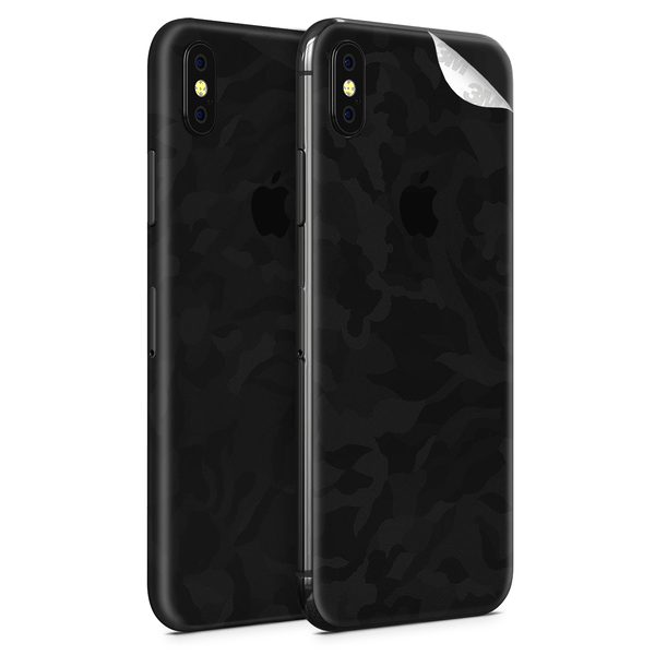 Black Camo Vinyl Skin for iPhone XS - Two Pack