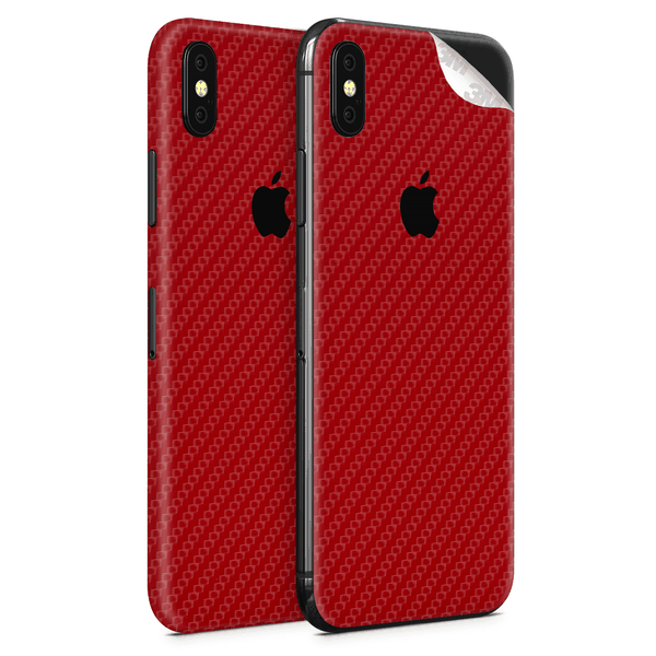White Carbon Fibre Vinyl Skin for iPhone XS Max - Two Pack
