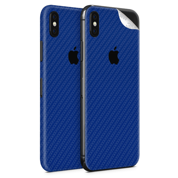 White Carbon Fibre Vinyl Skin for iPhone XS - Two Pack