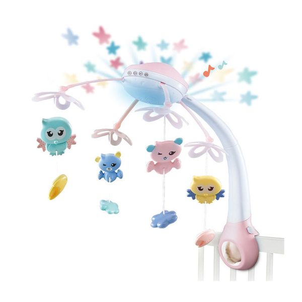Baby Musical Crib Mobile Bed Bell Toys - Pink