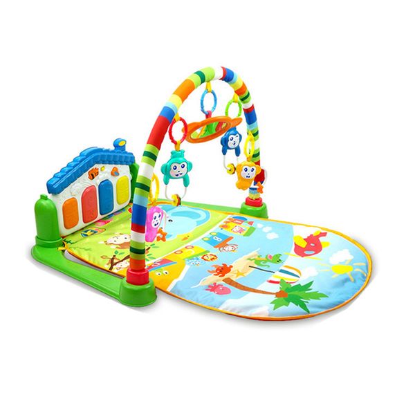 Musical foot pedal piano play mat gym baby fitness frame - Blue