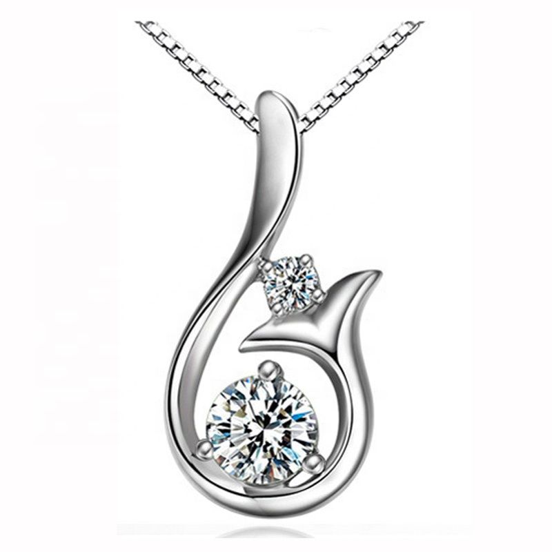 925 Sterling Silver Mermaid Pendant Cubic Necklace | Shop Today. Get it ...