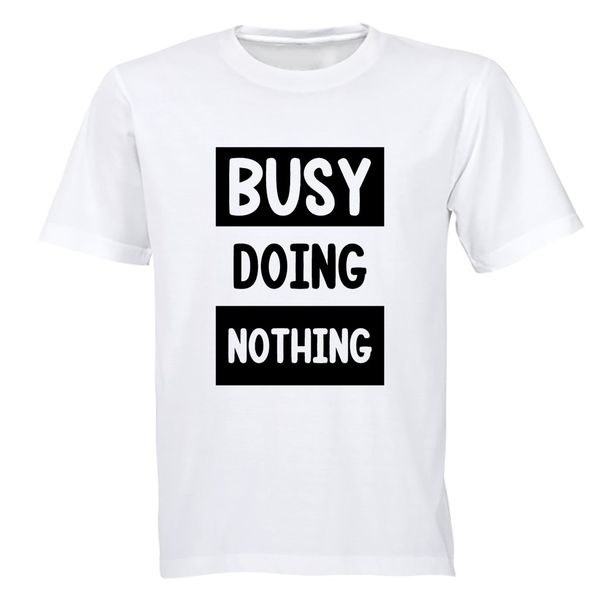 Busy Doing Nothing - Mens - T-Shirt - White Image
