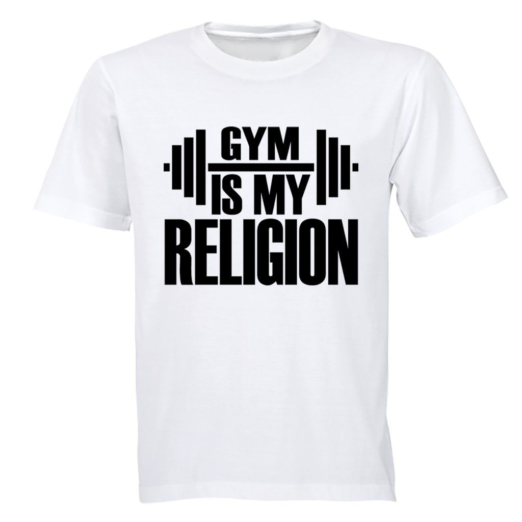 Gym is my Religion - Mens - T-Shirt - White | Shop Today. Get it ...